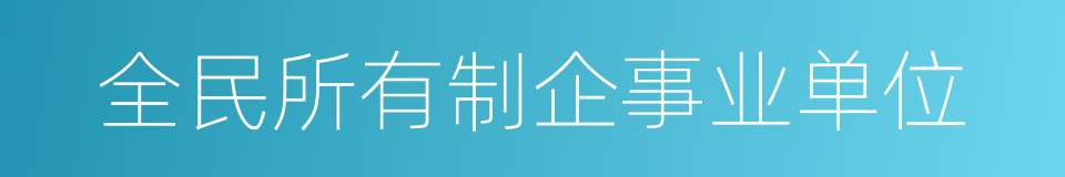 全民所有制企事业单位的同义词