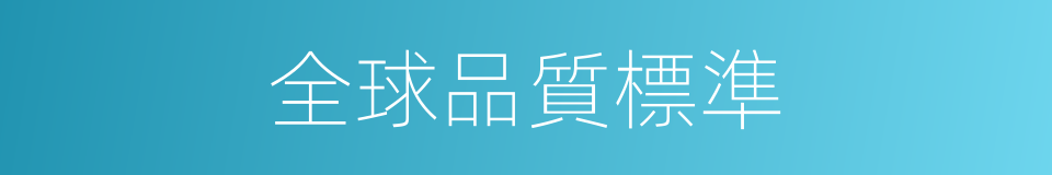 全球品質標準的同義詞
