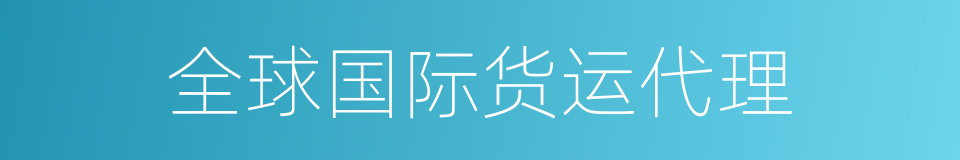 全球国际货运代理的同义词
