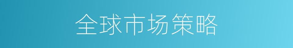 全球市场策略的同义词