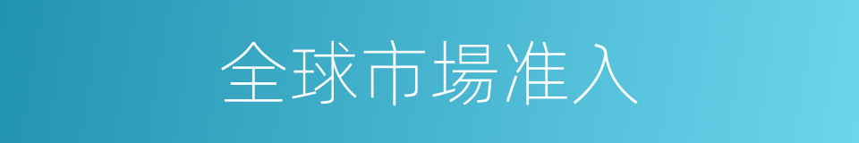 全球市場准入的同義詞