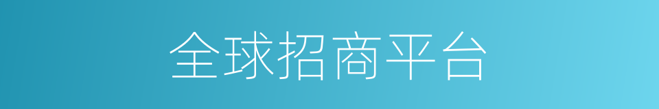 全球招商平台的同义词