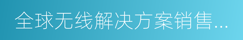 全球无线解决方案销售部部长的同义词