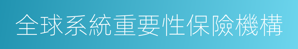 全球系統重要性保險機構的同義詞