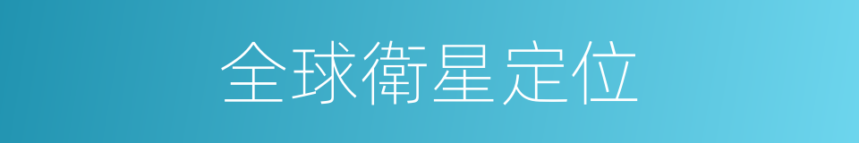 全球衛星定位的同義詞