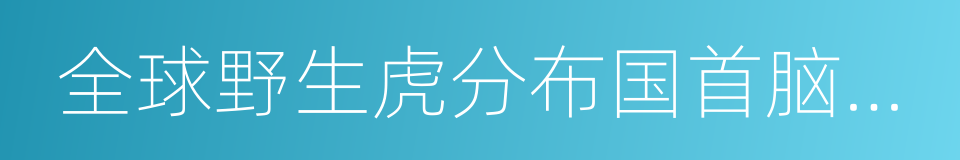 全球野生虎分布国首脑宣言的同义词