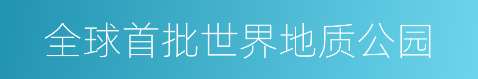 全球首批世界地质公园的同义词