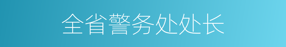 全省警务处处长的同义词