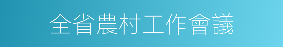 全省農村工作會議的同義詞