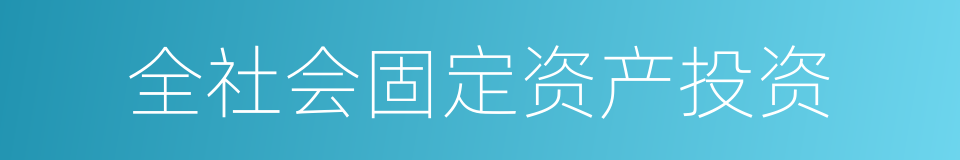 全社会固定资产投资的同义词