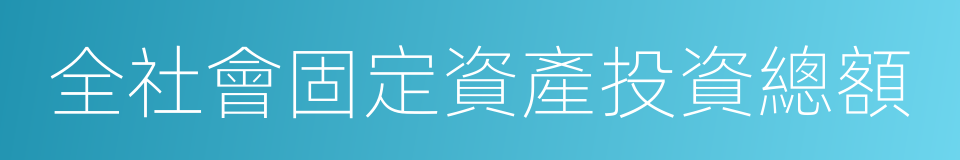 全社會固定資產投資總額的同義詞