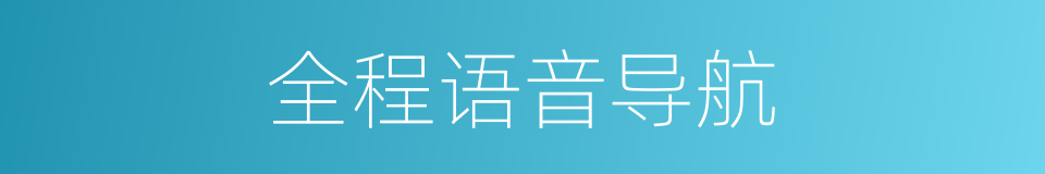 全程语音导航的同义词