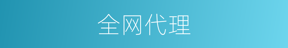 全网代理的同义词