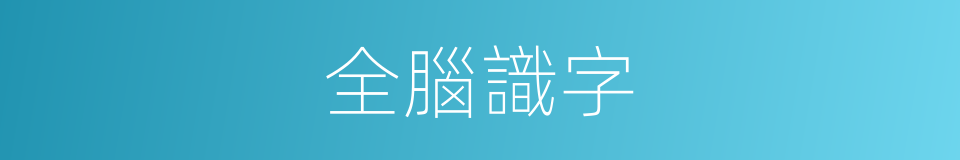 全腦識字的同義詞