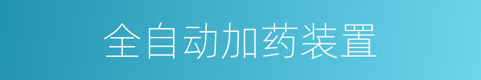 全自动加药装置的同义词