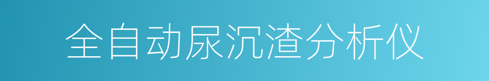 全自动尿沉渣分析仪的同义词