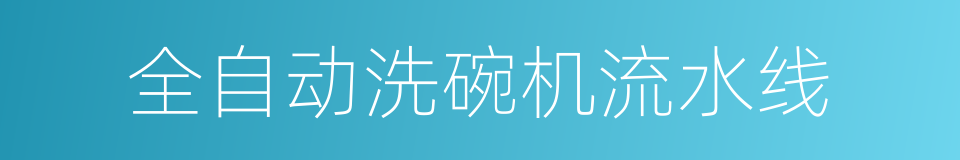 全自动洗碗机流水线的同义词