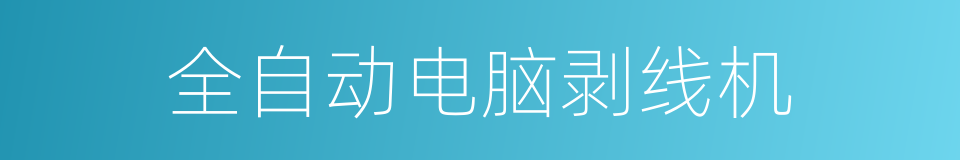 全自动电脑剥线机的同义词