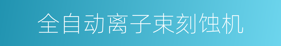 全自动离子束刻蚀机的同义词
