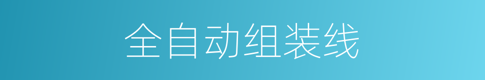 全自动组装线的同义词