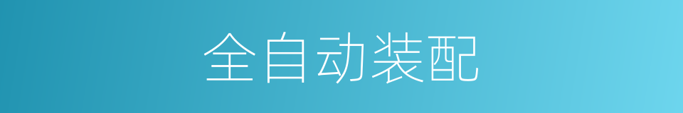 全自动装配的同义词