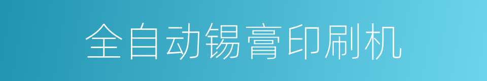 全自动锡膏印刷机的同义词