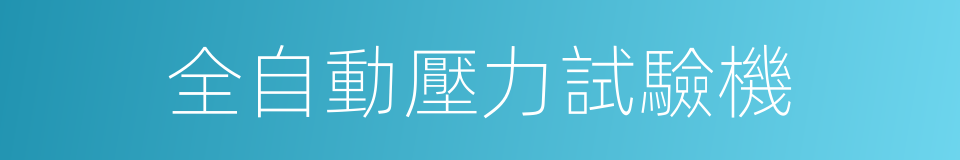 全自動壓力試驗機的同義詞