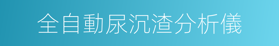 全自動尿沉渣分析儀的同義詞