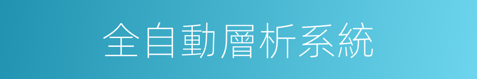 全自動層析系統的同義詞