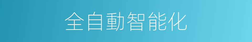 全自動智能化的同義詞