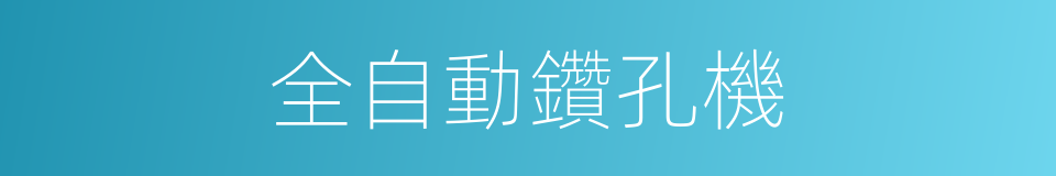 全自動鑽孔機的同義詞
