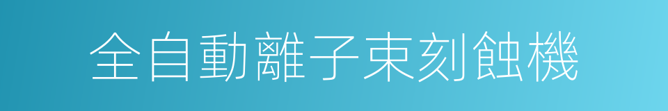 全自動離子束刻蝕機的同義詞
