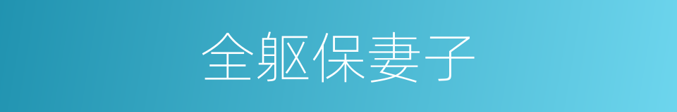 全躯保妻子的意思