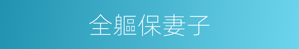 全軀保妻子的意思