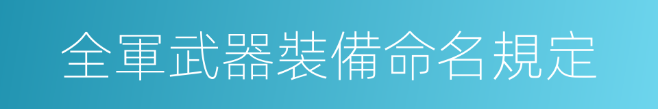 全軍武器裝備命名規定的同義詞