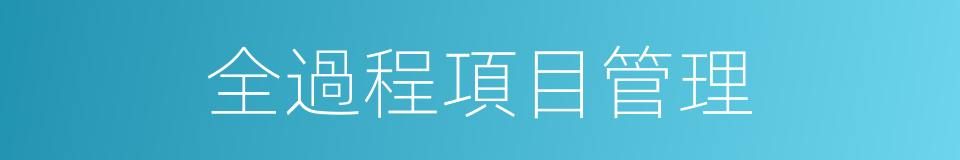 全過程項目管理的同義詞