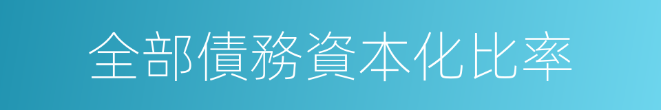 全部債務資本化比率的同義詞