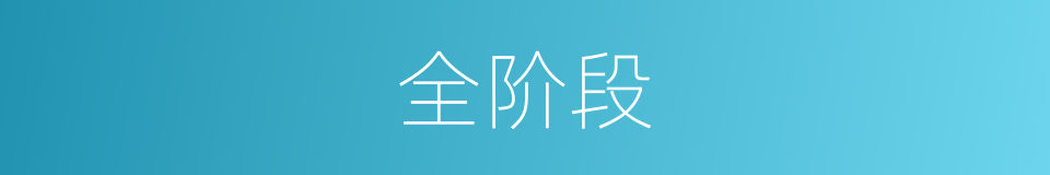 全阶段的同义词