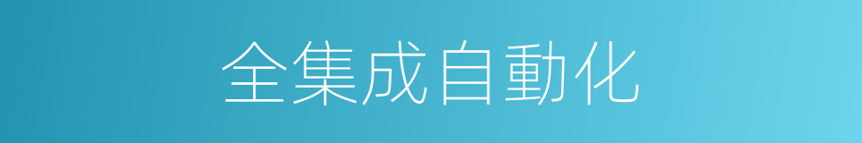 全集成自動化的同義詞