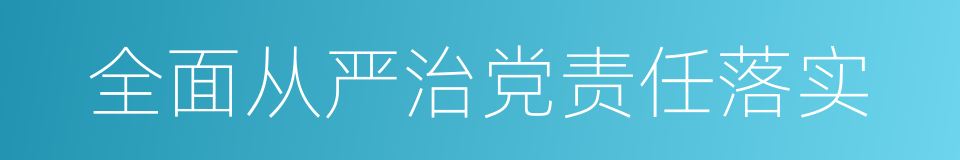 全面从严治党责任落实的同义词