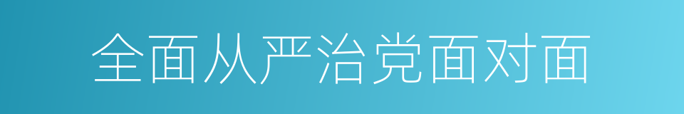 全面从严治党面对面的同义词