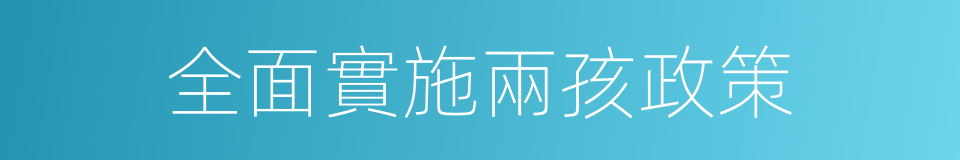 全面實施兩孩政策的同義詞