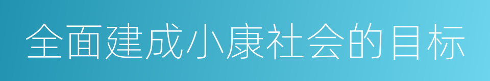 全面建成小康社会的目标的同义词