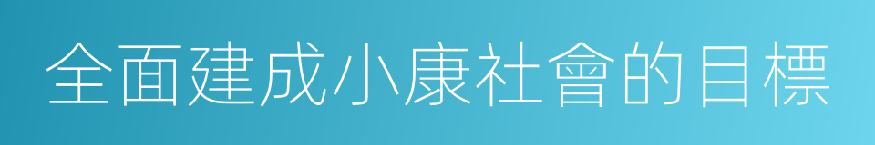 全面建成小康社會的目標的同義詞