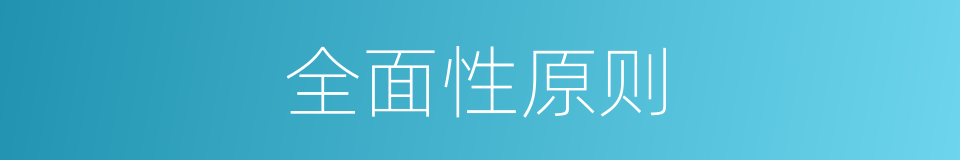 全面性原则的同义词