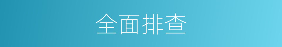 全面排查的意思