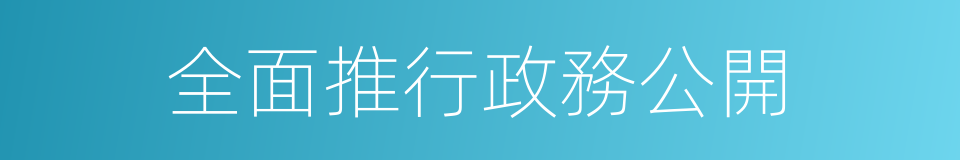 全面推行政務公開的同義詞