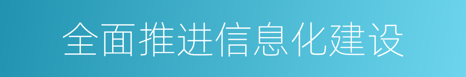 全面推进信息化建设的同义词