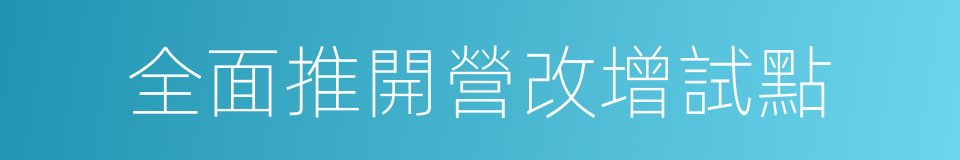 全面推開營改增試點的同義詞