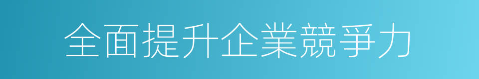 全面提升企業競爭力的同義詞